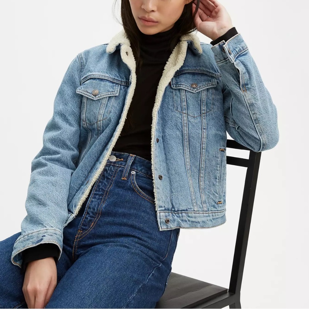 Levi's Blue Denim Jacket with Cream Lining